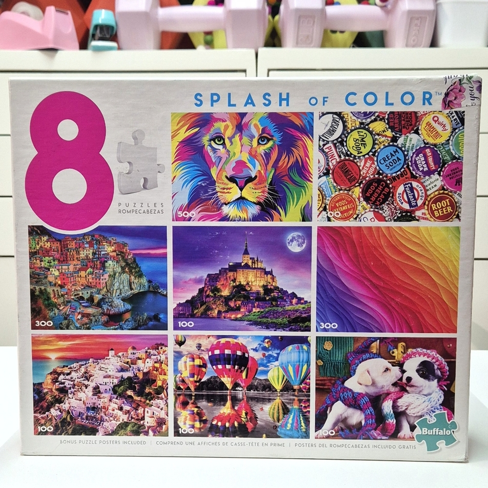 Buffalo Splash of Color 8 Pack Puzzles